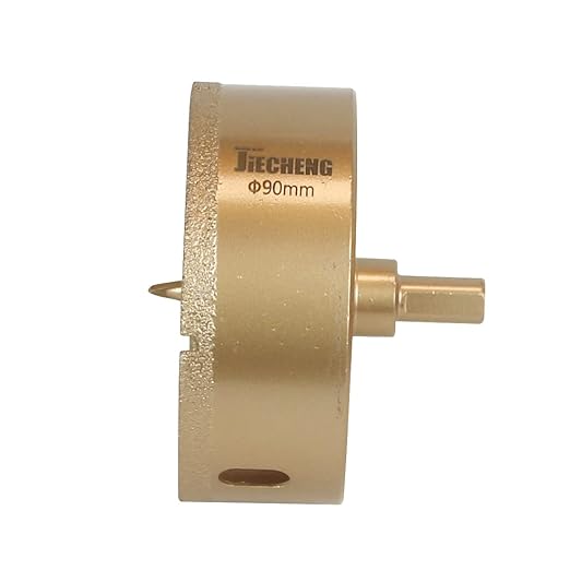 Brazed Diamond 3-1/2 inch Hole Saw with Center Drill Bit for Ceramic,Porcelain,Tile,Glass,Granite Quartz,Marble,Gemstone,Dry Drilling 90mm