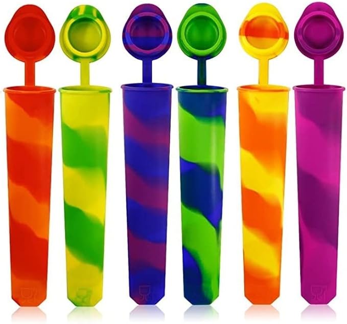 6pcs Popsicles Molds, Reusable Baby Silicone Popsicle Molds Multi Colors Ice by Thegoodlifebeginsfromnow