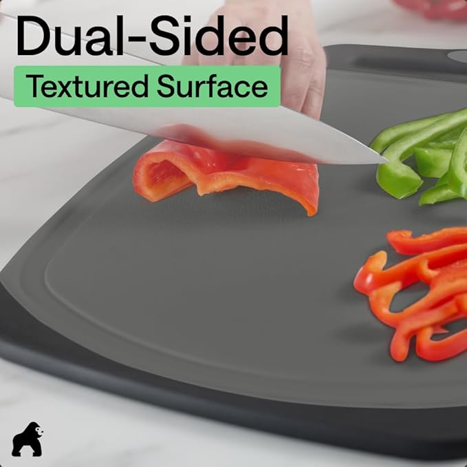 GORILLA GRIP BPA-Free Reversible Kitchen Cutting Board Set of 3, US Designed - Image 6