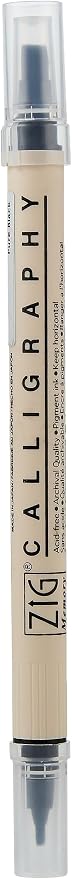 Zig Memory System Calligraphy Dual Tip Marker, Pure Black Pack of 6 - Image 3