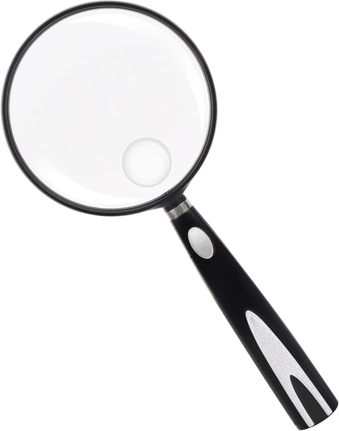 Feosky Handheld Reading Magnifier, 90mm Shatterproof Lens, Non-Slip Handle by Feosky