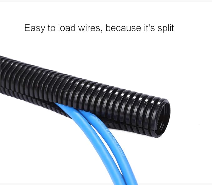 Alex Tech 10ft - 1 inch Split Wire Loom Tubing - Black - Image 5