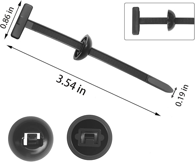 100 Pcs Nylon Multifunctional Cable Tie Buckle,Heavy Duty Self-Locking Nylon Zip Ties Holder for Car Daily Repair Bumper Clips fits Various Environments
