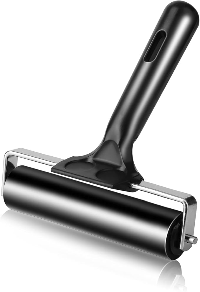 6 Inch Rubber Roller Tool, Rubber Brayer Roller by HRLORKC