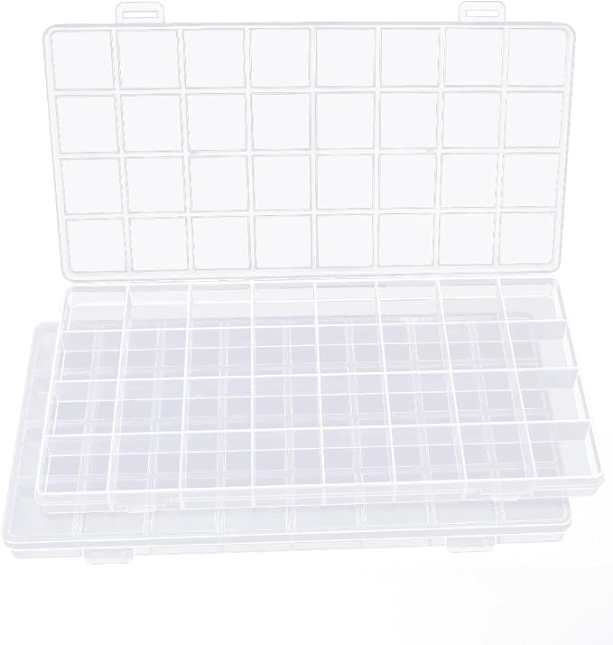 IOOLEEM 32 Grids Plastic Bead Organizer Box, Organizer Container Storage Box by IOOLEEM