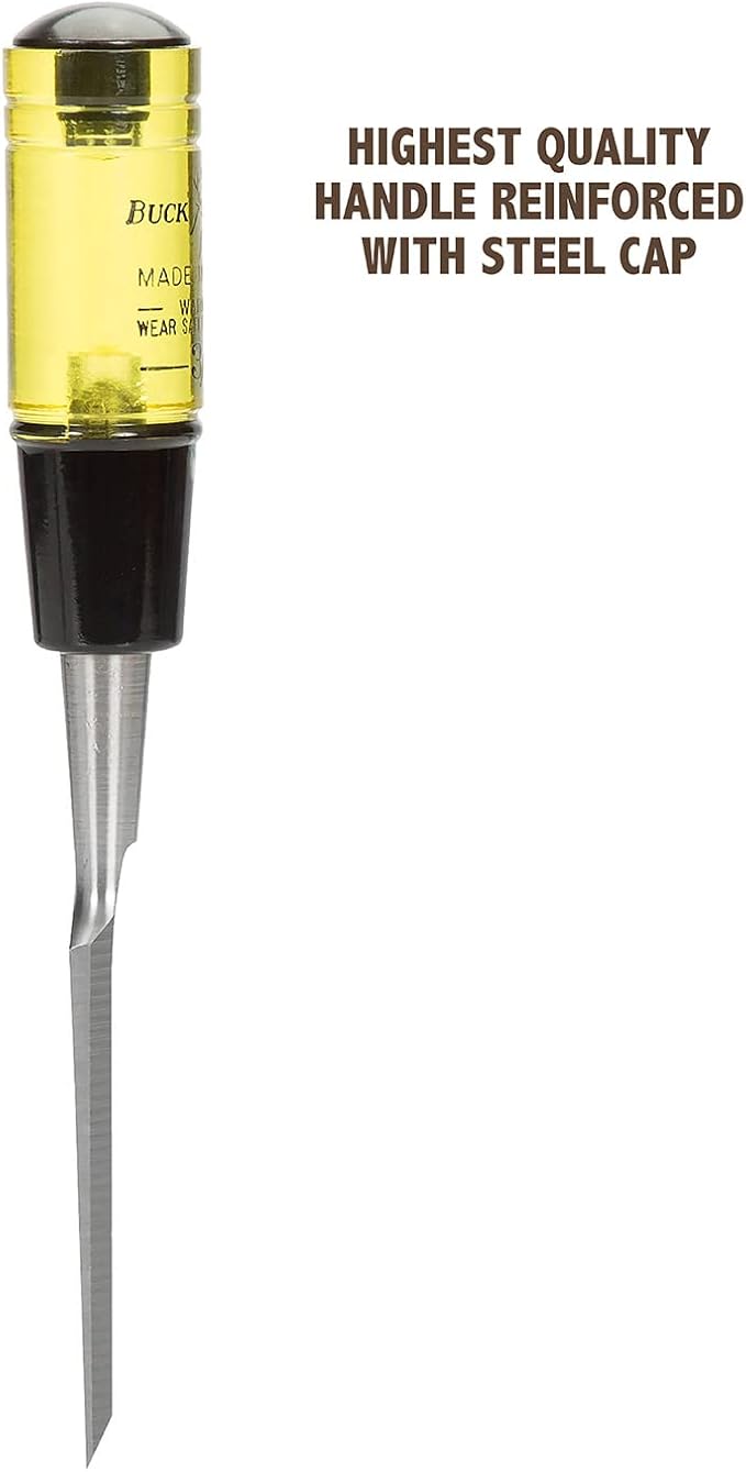 Buck Brothers 120105BC 3/4" Wood Chisel Made in USA, For Paring and Finishing Cuts in Carpentry and Woodworking, Tempered Tool Steel Blade, Mallet-Safe Handle