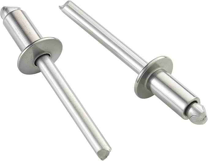 170pcs 3/16" x3/8" Aluminum Blind Rivets, 4.8 x 10mm Pop Rivets,Rivets for Metal,Silver