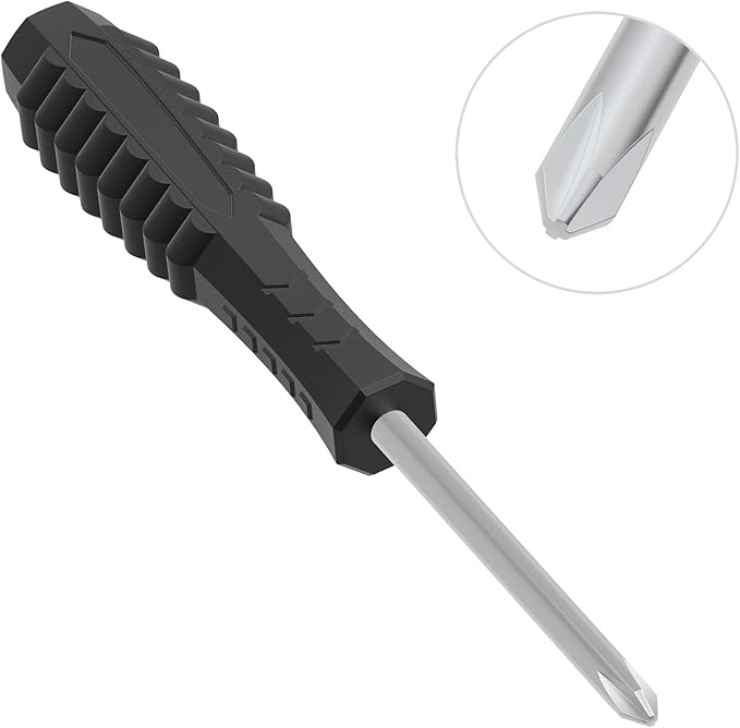 5PCS Mini Phillips Screwdriver, 4mm Cross Head with Black Non-slip Handle for Small Appliances, 4.53"(115mm) Total Length, Magnetic