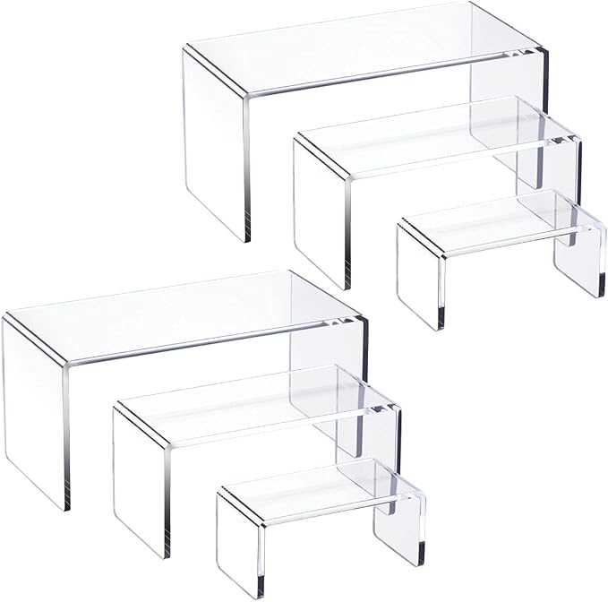 HIIMIEI Acrylic Risers for Display Clear 3-Tier Risers Stands Showcase for by HIIMIEI