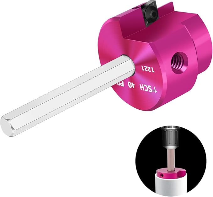 PVC Pipe Reamer 1-Inch Head,PVC Fitting Saver with 1/4-Inch Hex Shaft,Socket Saver Plastic Pipe Fitting Reamer Plumbing Tool for Schedule 40 CPVC ABS Scoket Hub Removing,Fit 1/2" Drills