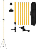 15.8Ft/4.8M Professional Telescoping Laser Level Pole with Tripod & Laser Mount - 1/4"-20 & 5/8"-11 Adapters, Adjustable Laser Pole Mount for Rotary/Line Lasers