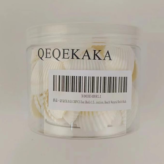 QEQEKAKA 30PCS Sea Shells for Crafts1.5''-2'' White Small Seashells Clam - Image 7