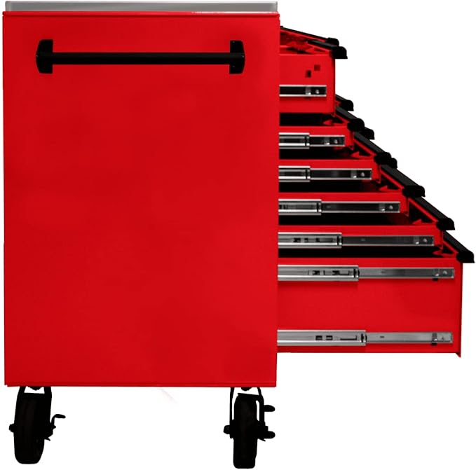 Homak 72” Roller Cabinet w/Stainless Steel Top RS Pro Workstation (Fury Red)