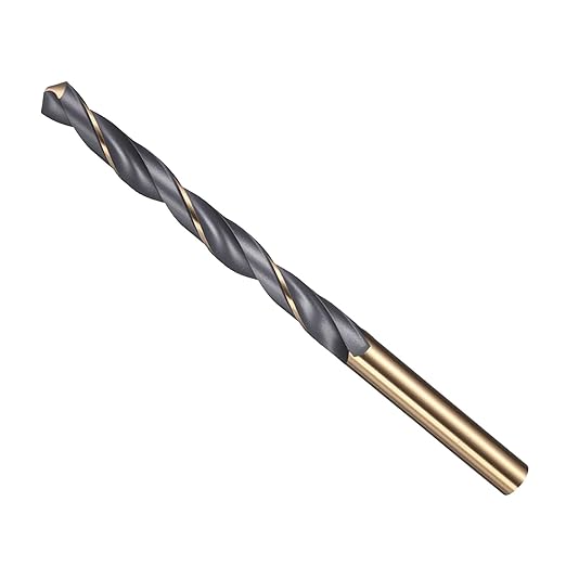 Drill Bit, 7mm Cutting Diameter, 4341 HSS Gold and Black 118° Cutting Angle Number Jobber Bits - (Applications: for Drilling Soft Metal Plastic Wood), 1-Pieces