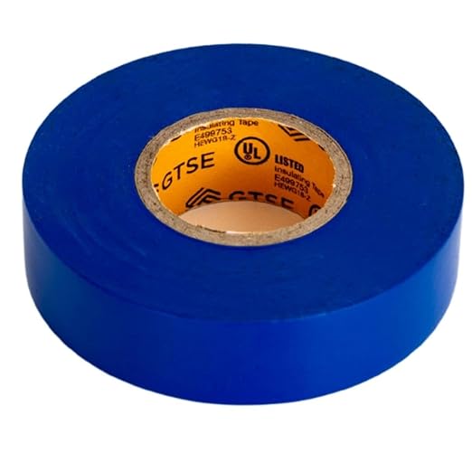 GTSE Blue Electrical Tape, 240 Rolls Bulk Box – Waterproof, Industrial Grade Vinyl, 3/4 in x 66ft– Strong Self-Adhesive PVC Electric Tape for Wire Insulation, 7 Mil, 600V – UL/CSA Listed
