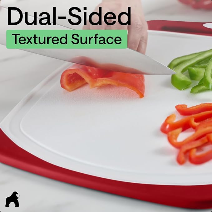GORILLA GRIP BPA-Free Reversible Kitchen Cutting Board Set of 3, US Designed - Image 6