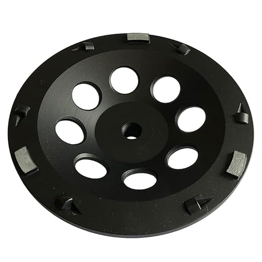 7" PCD Grinding Wheel for Epoxy, Glue and Paint, 6 PCD Segments w/Sacrificial Bars, 5/8"-11 Threaded Arbor
