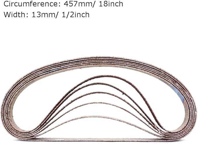 1/2 Inch x 18 Inch Sanding Belts, 400 Grits Aluminum Oxide Sanding Belt, Belt Sander Tool for Woodworking, Metal Polishing (30 Pack)