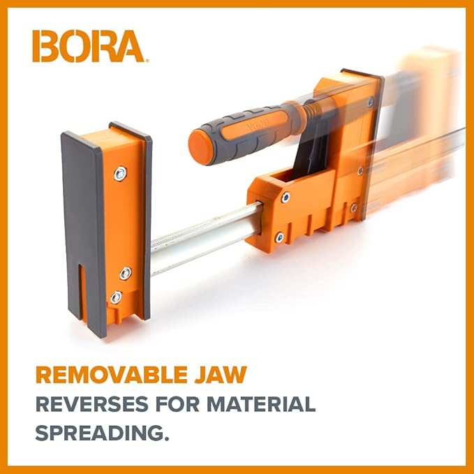 Bora 18" Parallel Clamp Set, 2 Pack of Woodworking Clamps with Rock-Solid, Even Pressure, 571118T, Rustic Brown