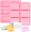 SJ Soap Molds 2 Packs, Rounded Rectangle Silicone Soap Molds by SJ