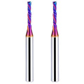 2PCS 1/4 Inch Shank Up/Down Cut Spiral Router Bit | 1/8 Inch Cutting Dia x 3/4 Inch Length | Long-Life Coating - CNC Router Bits for Precision Engraving & Mortising