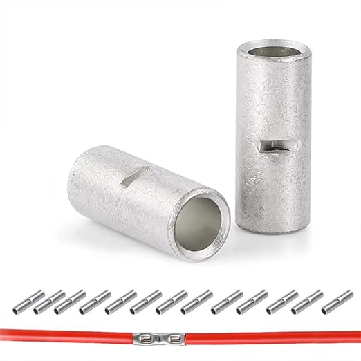 5 PCS Non-Insulated Butt Connectors Kit, AWG #1/0 Wire Ferrules, Electrical Wire Connectors Crimp Ferrule Terminals Kit-BN60
