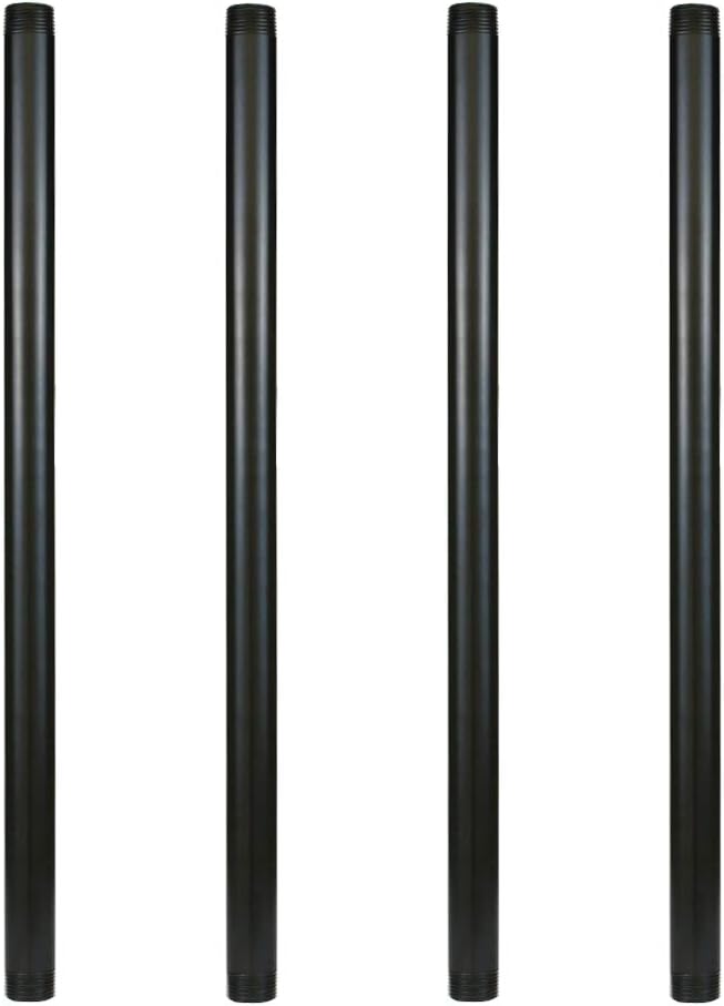 GeilSpace 1" × 24" Pre-Cut Black Metal Pipe, Industrial Steel Fits Standard One Inch Black Threaded Pipes and Fittings - Vintage DIY Industrial Shelving (1" × 24")