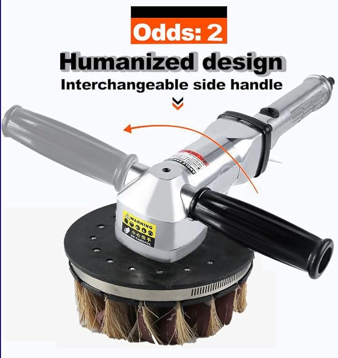 7-Inch Pneumatic Shaped Sander Woodworking Machine Curved Surface Shape Grinding Air Polisher,Lightweight at 5.88lbs,Adjustable Speed Up to 2500rpm Wood Door Polishing and Sanding Tool