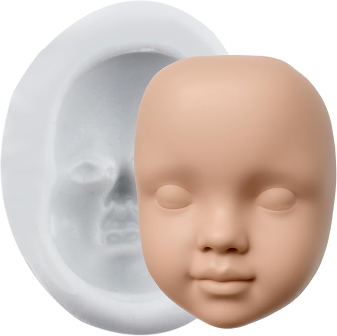 Baby Face Clay Molds Human Face Silicone Mold by Unknown