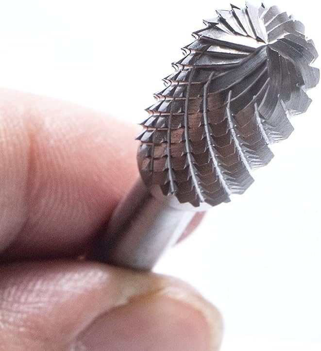 Carbide Burr Set 1/4" Shank SC-5 Die Grinder Bits Tungsten Double Cut Burr Bits (1/2" Cutter Dia X 1" Cutter Length) for Die Grinder Kits Metal Grinding Drilling Polishing (1pcs)