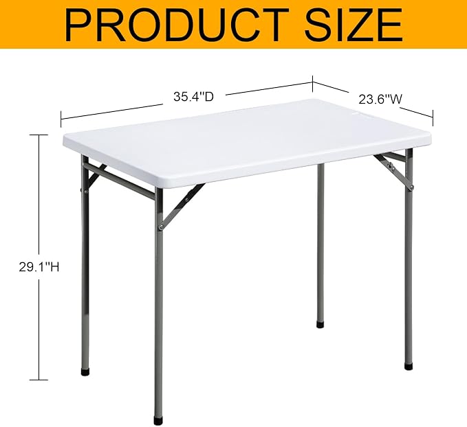 Folding Table 3ft Rectangular All-Occasion Plastic Folding Event Table - Image 3