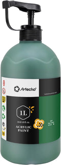 Artecho Sap Green Acrylic Paint 1000ml / 33.8 fl oz Pump Dispenser | Large by Artecho
