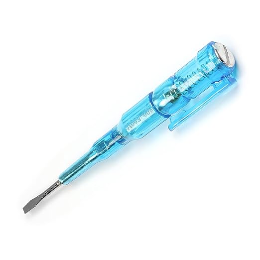 Fielect 2pcs Voltage Detector Pen Test Screwdriver Steel Batch Screwdriver Test Pencil JRDB-107 AC/DC 100-500V Blue Clear