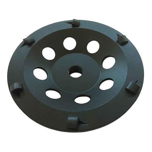 5" PCD Grinding Wheel for Epoxy, Glue, Mastic and Paint, 6 PCD Segments, 5/8"-11 Threaded Arbor