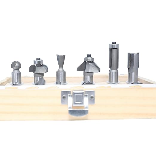 12pcs Router Bit Set,1/2 inch Shank,12 Pieces Carbide Tipped Router Bits/Router Cutters for Woodworking Beginners with Wooden Case
