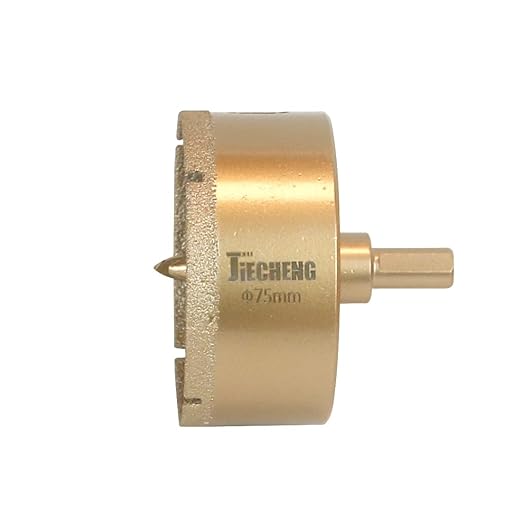 Brazed Diamond 3 inch Hole Saw with Center Drill Bit for Ceramic,Porcelain,Tile,Glass,Granite Quartz,Marble,Gemstone,Dry Drilling 75mm