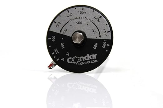 Condar Catalytic Probe Thermometer – Accurate Temperature Gauge for Catalytic Wood Stoves, Helps Optimize Burn Efficiency & Performance