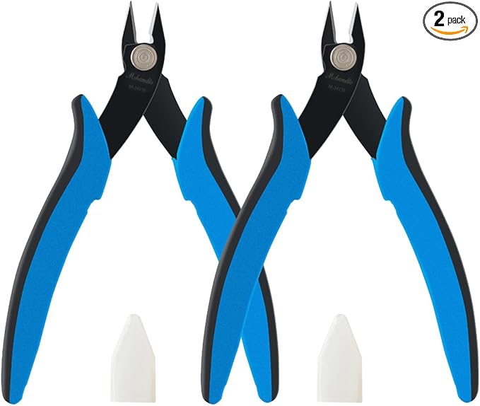 5.3" Wire Cutters for Crafting Flush Cutters 2 Pack Ultra Sharp Flush Cut Pliers for Jewelry Making, Diagonal Cutting Pliers for Models, Aluminum Wire, Jewelry, Plastic and Soft Copper Wire