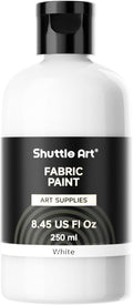 Shuttle Art White Fabric Paint, 8.45 oz Fabric Paint by ShuttleArt