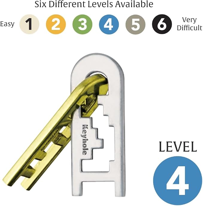 BePuzzled |Keyhole Hanayama Metal Brainteaser Puzzle Mensa Rated Level 4 - Image 5