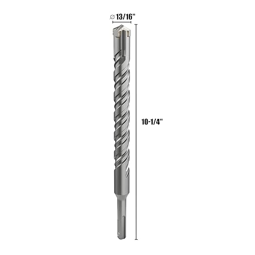 CSOOM SDS Plus Rotary Hammer Drill Bit 7/8"x10.24", Professional Concrete Drill Bit for Concrete, Brick, Stone and Cement Walls