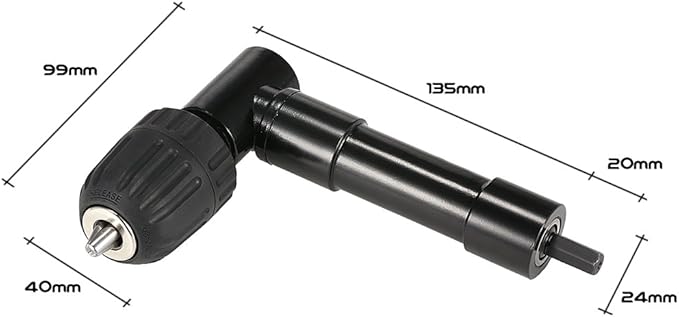 0.8-10mm Right Angle Bend Extension 90 Degree Cordless Drill Attachment Adapter