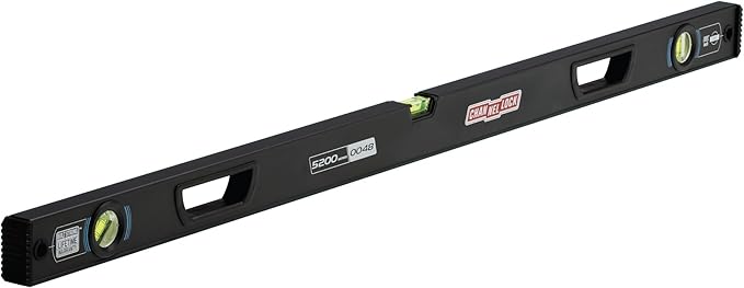 CHANNELLOCK 48-Inch, Professional-Grade Aluminum Box Level with Solid Block Acrylic Vials, 5200-0048