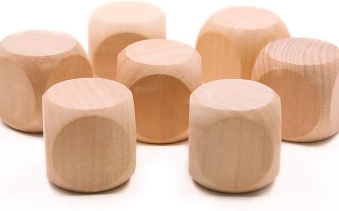 10 Pcs Wooden Dice, 6 Sided Blank Dice Round Corner Cube DIY Graffiti Crafts - Image 5