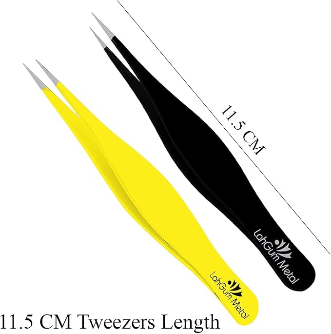 Super Sharp Pointed Tweezers Precision Fine Point Tip Ingrown Hair Removal Kit - Image 2