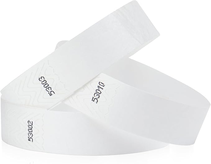 600 WristCo White Tyvek Wristbands for Events - Comfortable Tear Resistant Paper Bracelets ID Wrist Bands for Concerts Festivals Admission Party Identification
