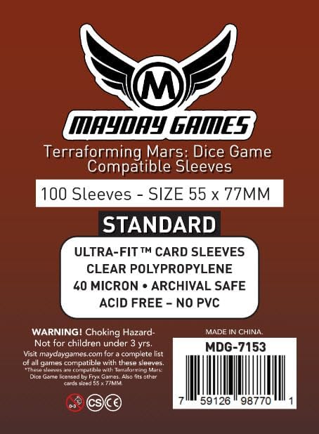 Mayday Games Terraforming Mars: The Dice Game Standard Card Sleeve Bundle - Image 2
