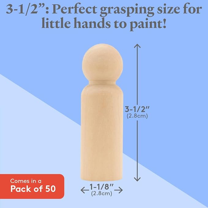 Large Wooden Peg Dolls 3-1/2 inch - Image 4