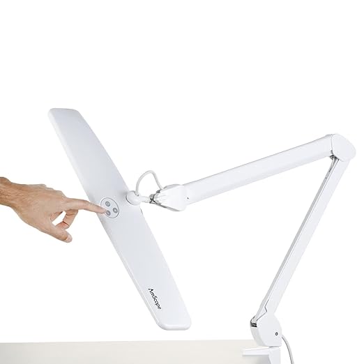 AmScope - 21W 84 LED Task Lamp on Articulating Arm with Table Clamp - LMP-84