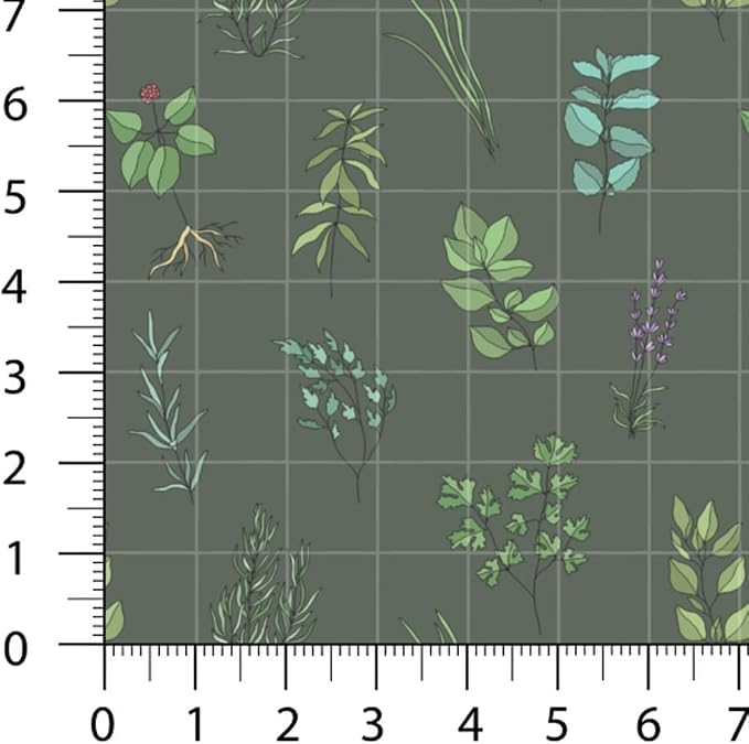 Patchwork Fabric Panel 100x155 cm, 100% Cotton Satin, 6 Coordinated Botanical & - Image 7